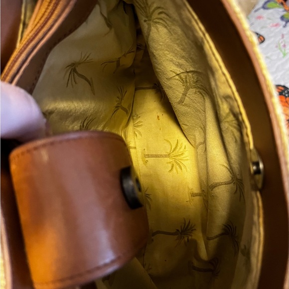 Fossil shoulder bag. 75082. Straw and leather outside, cloth inside. - Picture 8 of 15